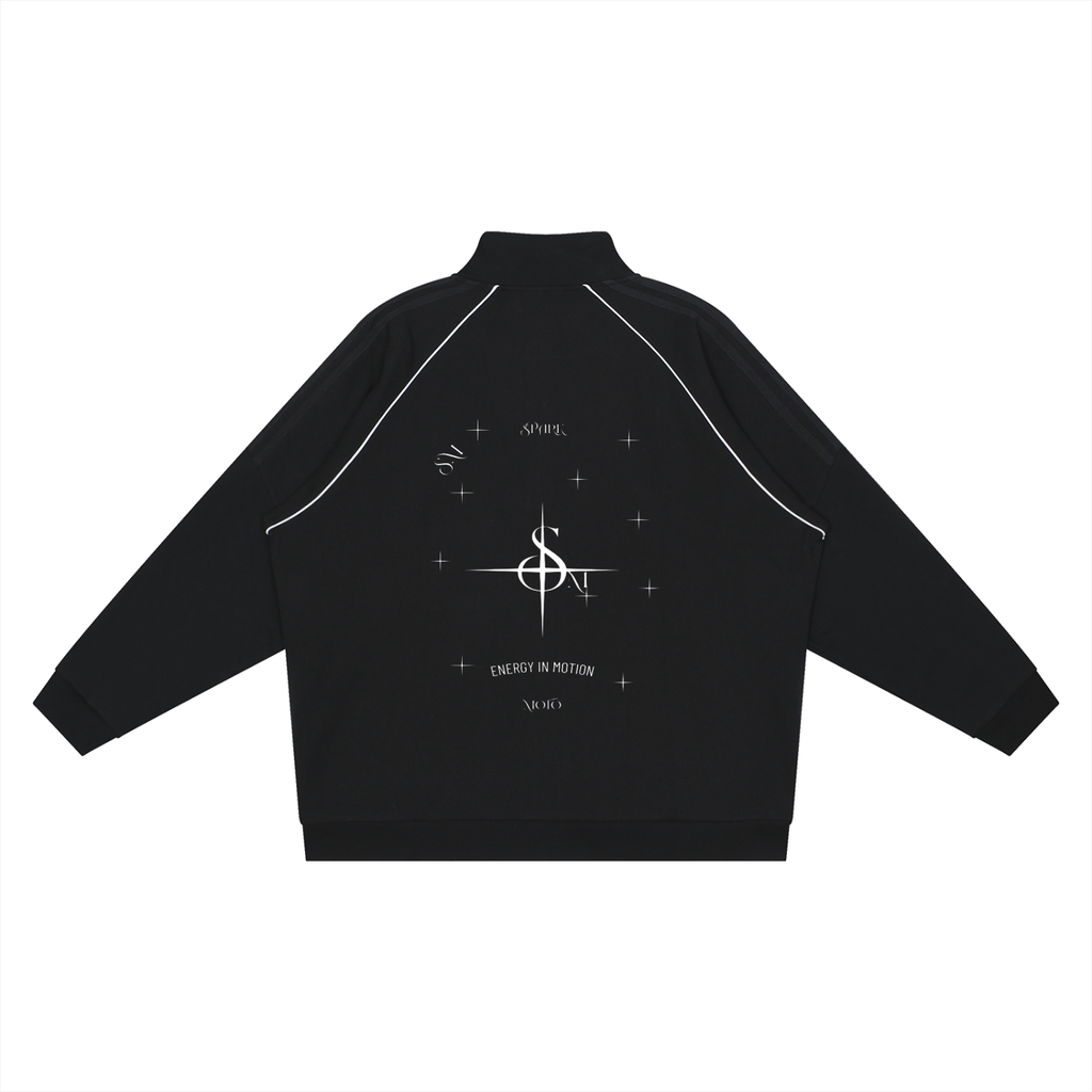 Spark Moto Reflection Striped Raglan Sleeve Jacket