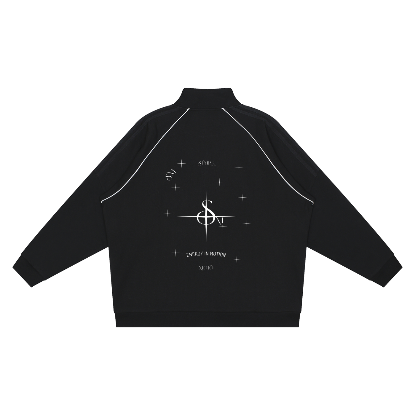 Spark Moto Reflection Striped Raglan Sleeve Jacket