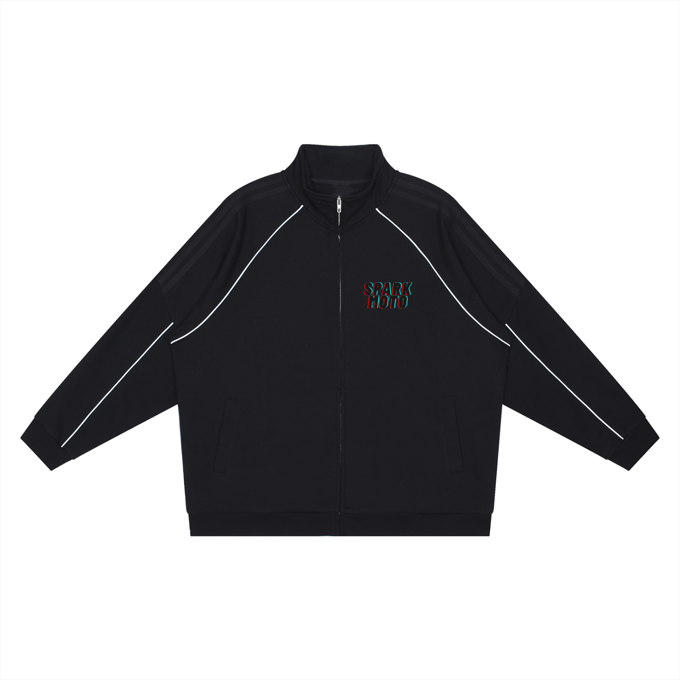 Spark Moto Reflection Striped Raglan Sleeve Jacket